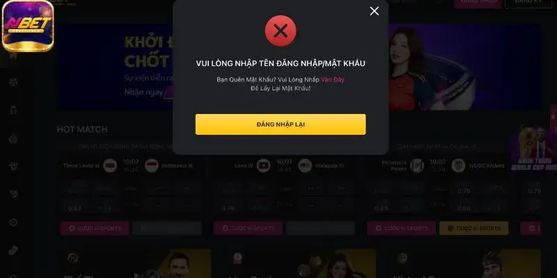 Xử lý lỗi đăng nhập NBET không thành công